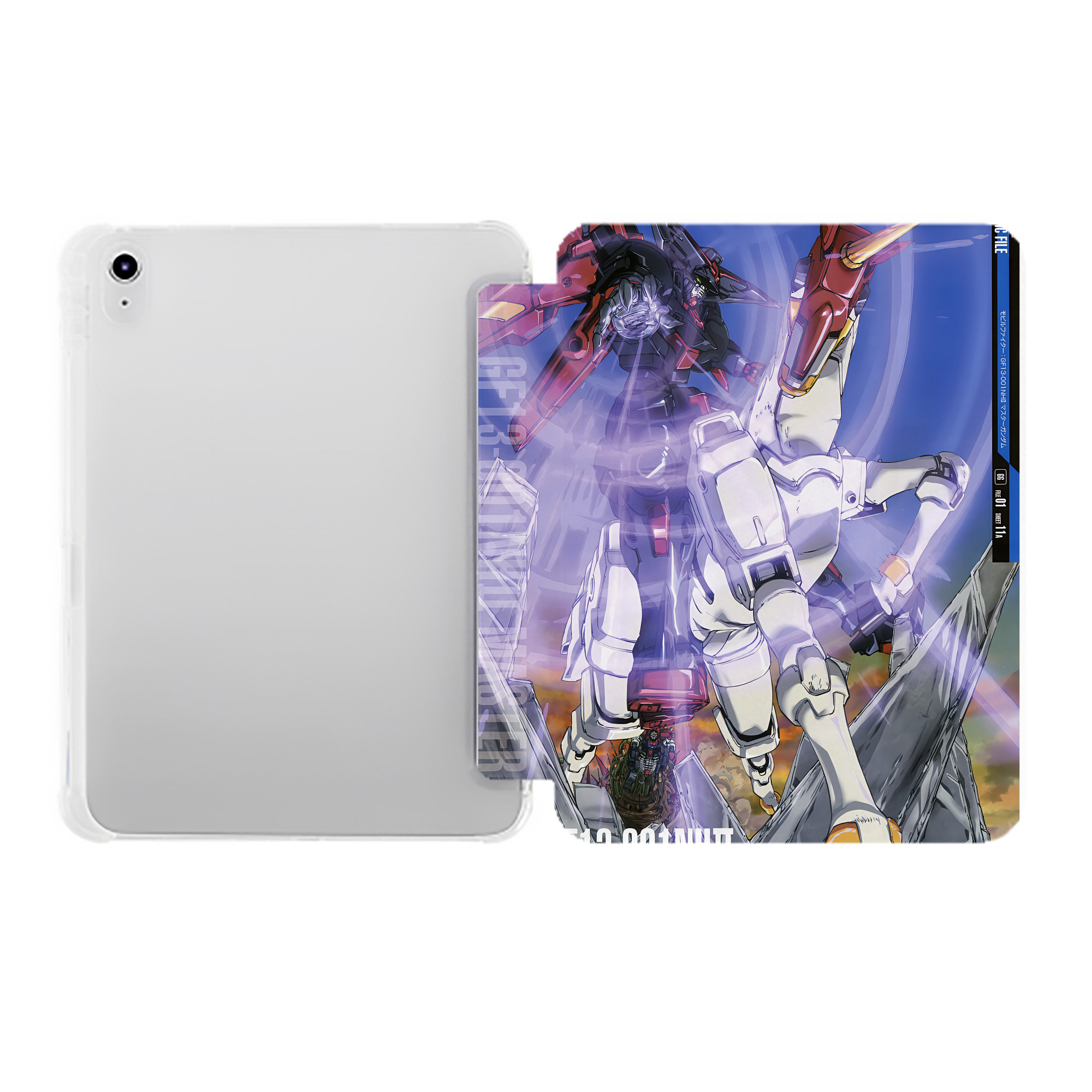 （画像用） 機動戦士ガンダム Mobile Suit Gundam IPad ケース ペン収納付き 三つ折りスタンド PUレザー×シリコン 対応機種9.5/10.5/10.9インチ